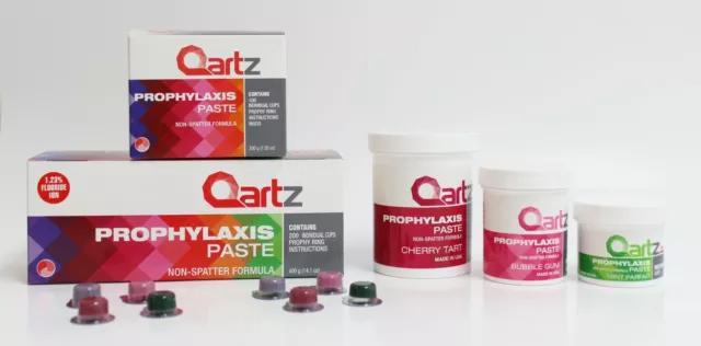 Prophy Paste Cups CHERRY MEDIUM Qartz 200/Box DENTAL NON SPLATTER W/FLOURIDE