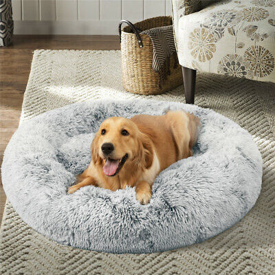 50-120cm Calming Plush Soft Cuddler Donut Pet Dog Cat Bed Cushion Warm Sleeping