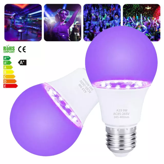 9W UV E27 E26 LED Schwarzlicht Bulb Glühbirne Licht Leuchtmittel UV-Lampe Innen