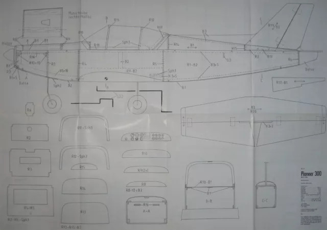 Bauplan RC-Elektro-Motormodell "Pioneer 300" vom VTH-Verlag - Modell MT-1276