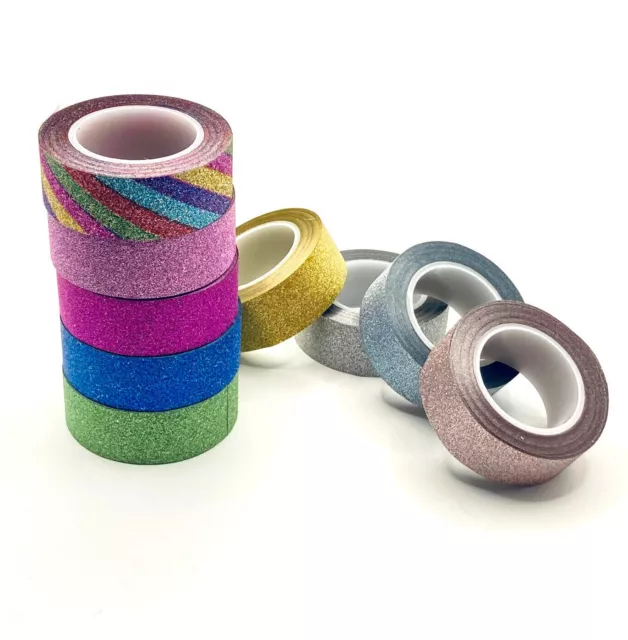 10m Glitzer Washi Tape Klebeband Dekoband 1,4cm breit für Scrapbooking, Basteln