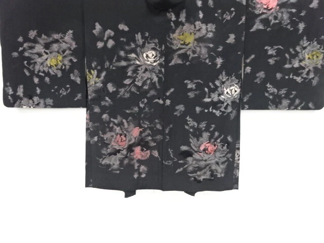46843# Japanese Kimono / Antique Haori / Woven Flowers