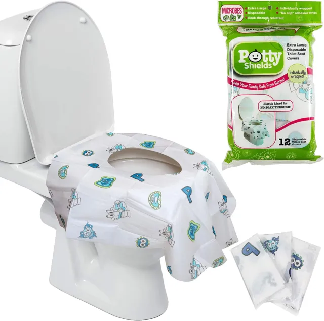 Toilet Seat Covers- Disposable XL Potty Seat Covers by Potty Shields (Set of 12