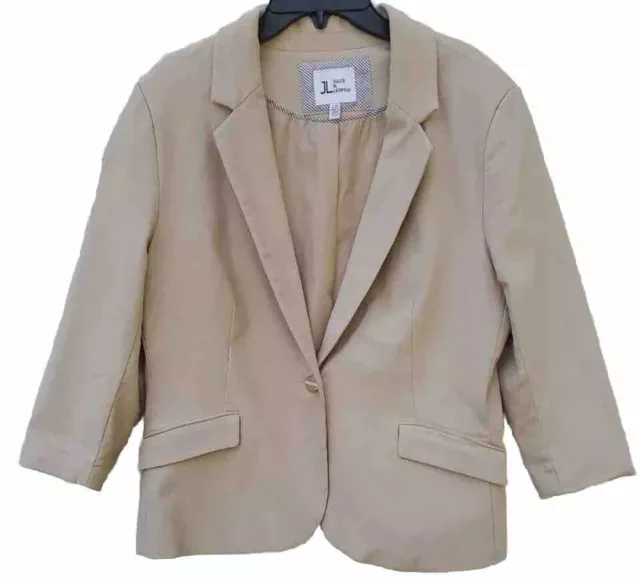 Jules Leopold Jacket Womens Large Beige Blazer Long Sleeve Business Coat Ladies