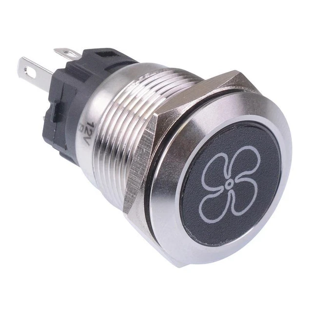 VENTILATEUR' LED BLANC Loquet 19mm Vandal Bouton Poussoir Spdt 12V EUR ...
