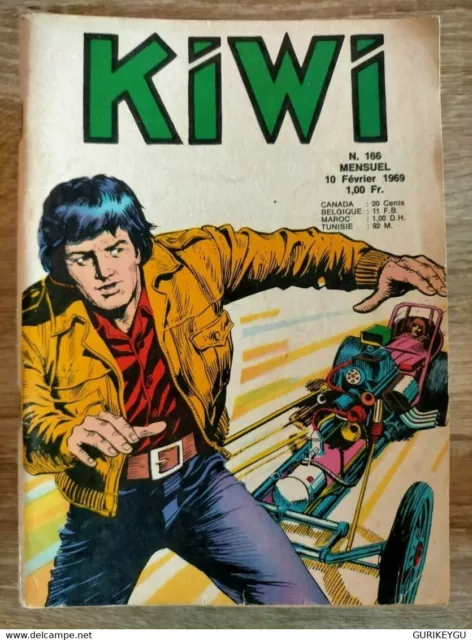 bd KIWI n° 166 le petit trappeur 10/02/1969 LUG BLEK pub WAMPUS école BUGATTI TB