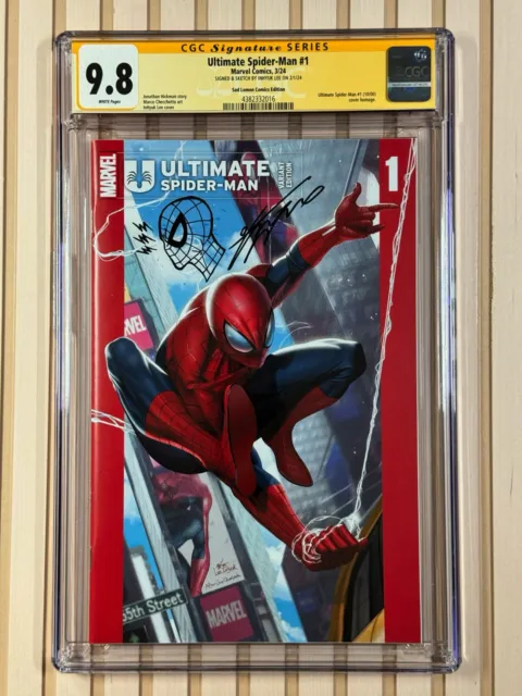 Ultimate Spider-Man #1 2024 Marvel Signed Sketch InHyuk Lee Variant CGC 9.8
