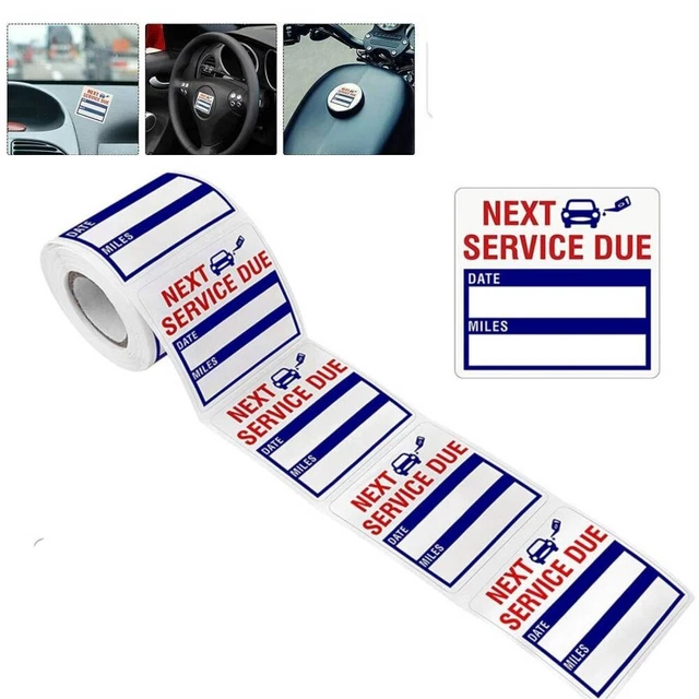 Adesivo Durbale pellicola sticker punta servizio portatile cambio olio promemoria