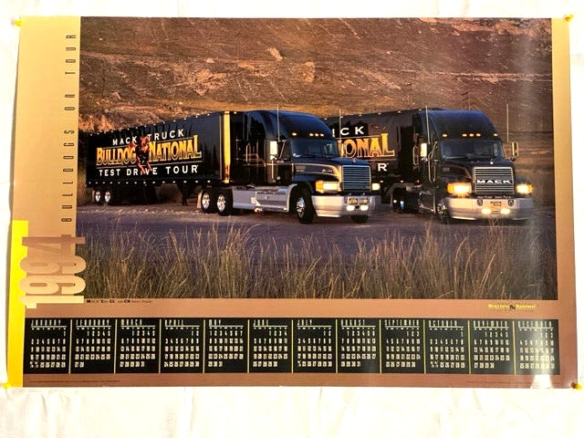 Original Mack Truck 1994 Calendar Poster, 36" x 24"