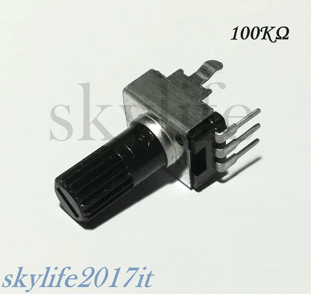 Potenziometro Verticale RV09 12.5mm 100K Ohm | Per Audio E Regolazione Volume | 3 Pin