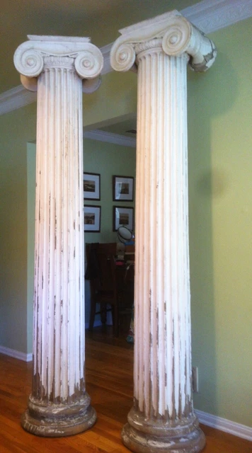 Antique Ionic Greek Revival Columns set of two