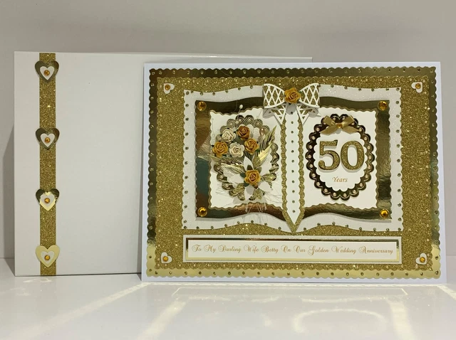 50TH GOLDEN WEDDING Anniversary Card Wife/Husband/Couples Personalised ...