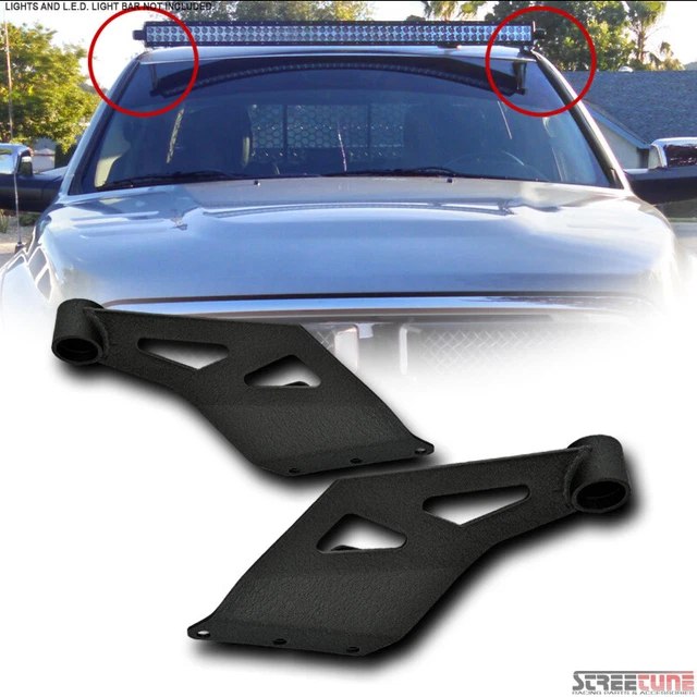 For 50" Curved Light Bar FRC 07-13 Tundra Blk Upper Windshield Mounting Brackets
