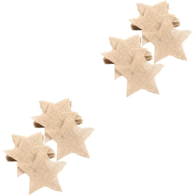 40 Pcs Numb Burlap Pieces Ornaments Christmas Tree Hanging Stars
