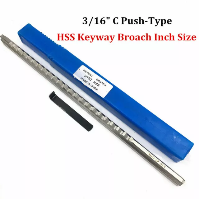 3/16" C Push Type Keyway Broach 3/16 Inch Size HSS Cutter CNC Metalworking Tool