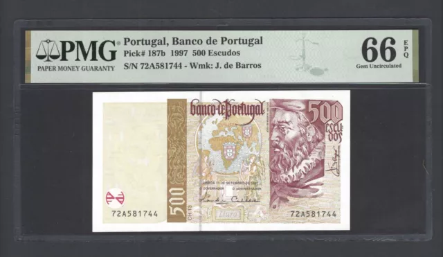 Portugal 500 Escudos 1997 P187b Uncirculated Grade 66