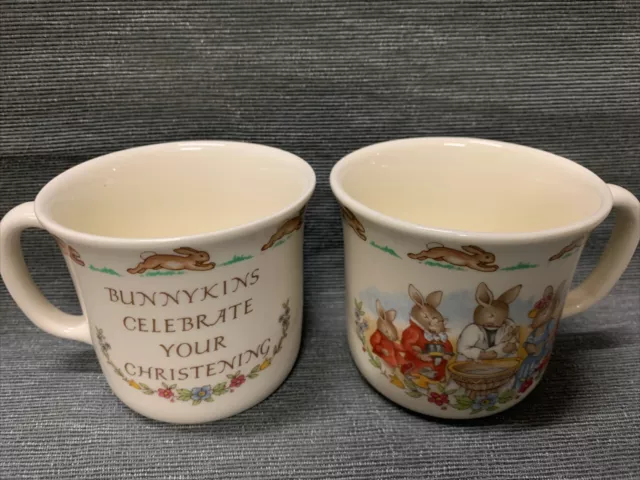 Royal Doulton Bunnykins Set - English Fine Bone China - Christening Cups X 2