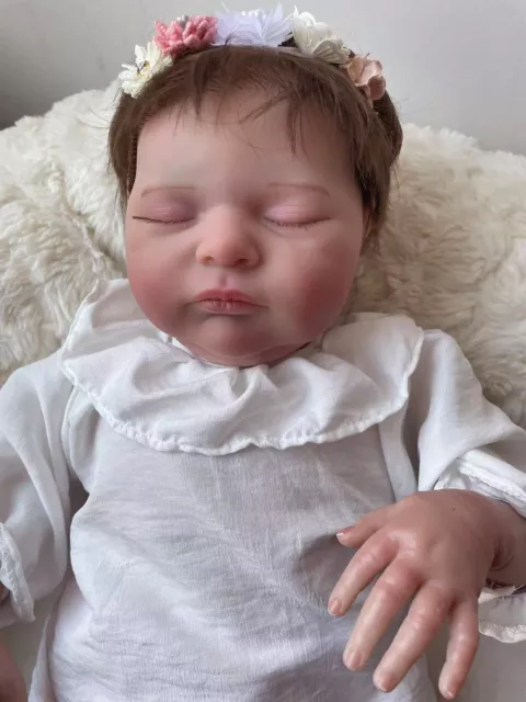 19inch Reborn Baby Doll Laura Lifelike Newborn Bebe 3D Skin Rooted Hair Toy Gift