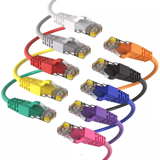 RJ45 Cat 5 Ethernet Network Cable Cat5e LAN Patch Internet Router Lead Cord Lot