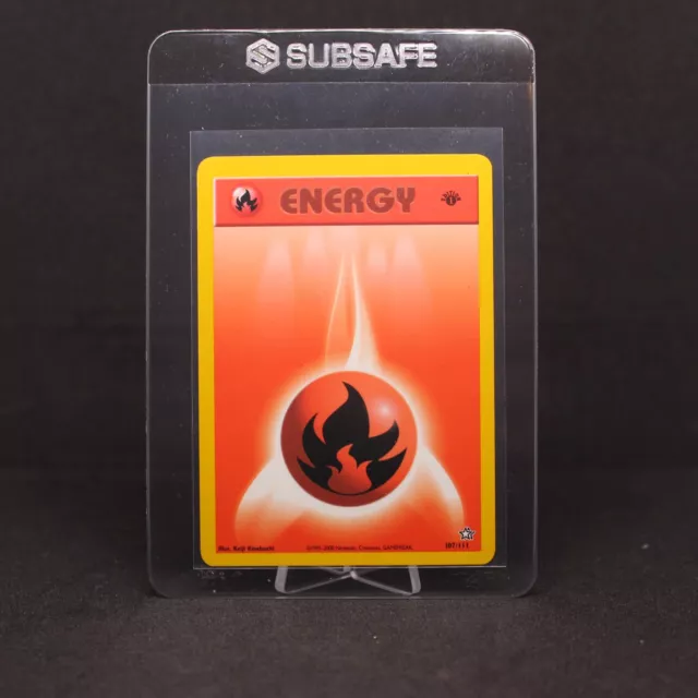 🌟 1st Edition Fire Energy | Neo Genesis 107/111 | Lightly Played LP | WOTC 🌟