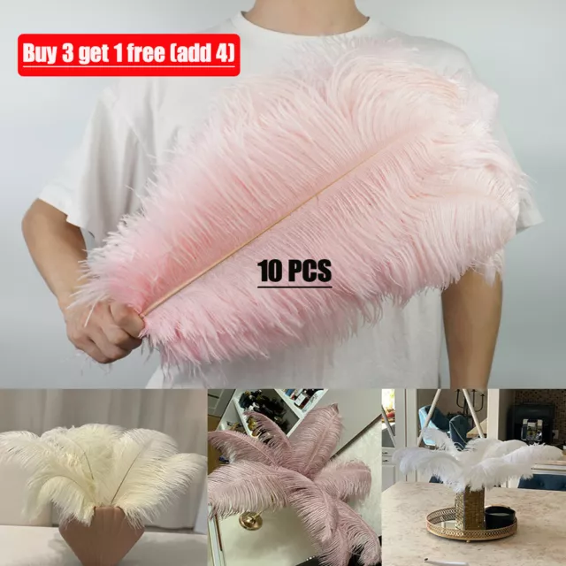 10PCS Large Ostrich Feathers For Wedding Birth Party Costume Decoration 25-30cm