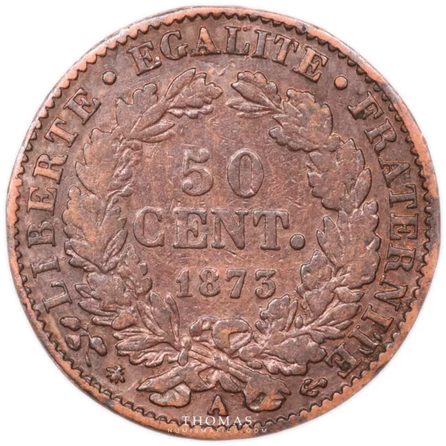 Moneda - Francia - 50 centimes ceres - incuse