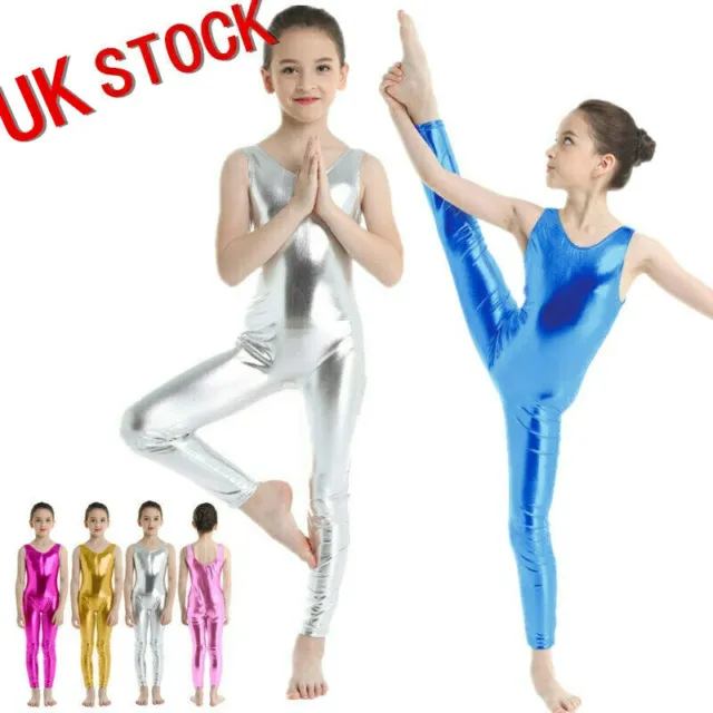 UK Kids Girls Ballet Dance Leotard Romper Gymnastics Jumpsuit Dancewear Costume