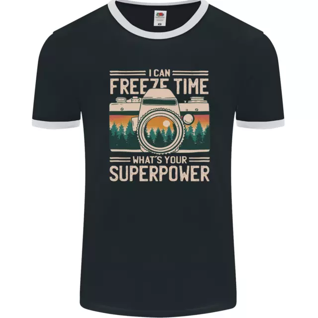 Freeze Time Photographer Photography Mens Ringer T-Shirt FotL