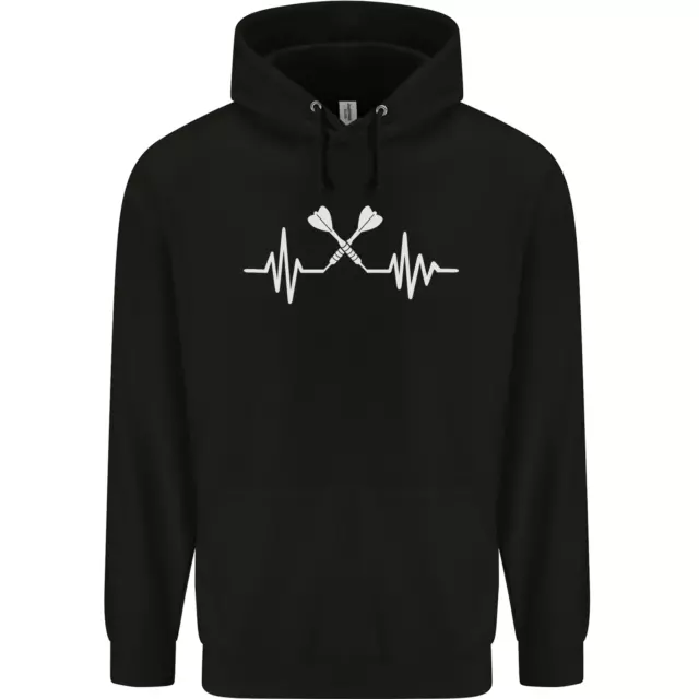 Pulse Darts Funny ECG Mens 80% Cotton Hoodie