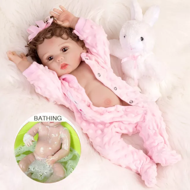 18" Lifelike Reborn Newborn Baby Dolls Full Body Soft Vinyl Silicone Girl Doll