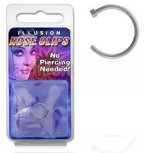 Illusion/fake nose piercing ring hoop silver body jewellery non no piercing