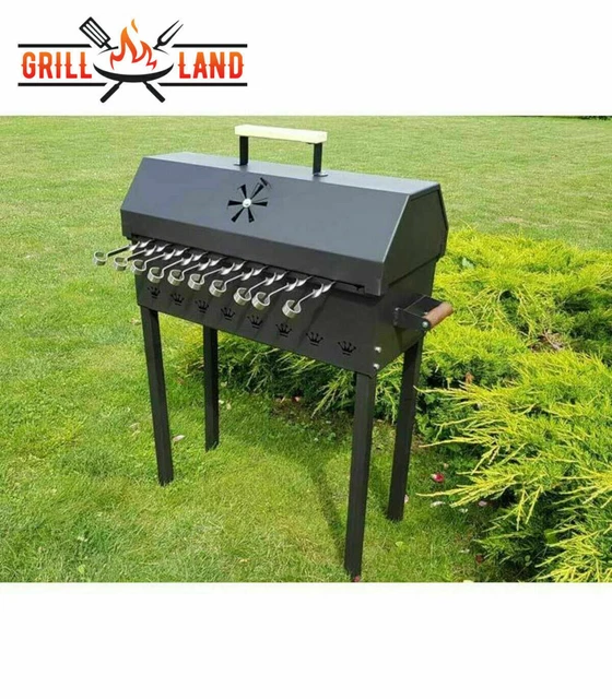 Holzkohlegrill + Deckel Schaschlik Mangal Grill-Land Räucherofen BBQ Stahl 3 mm