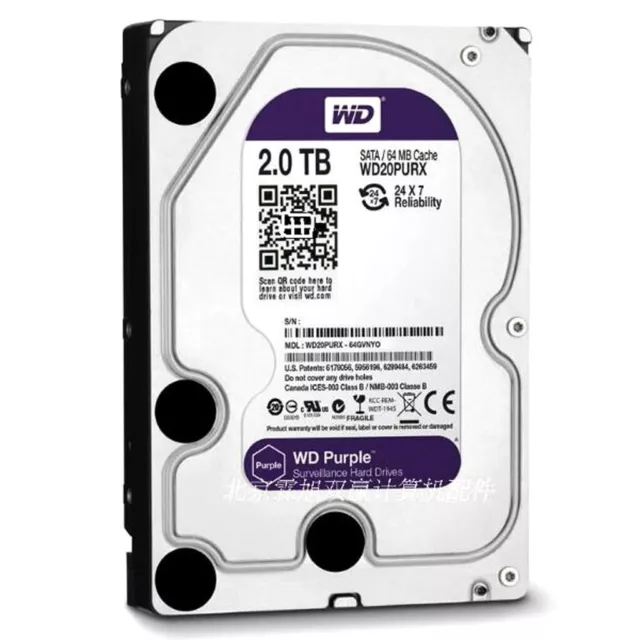 Western Digital Purple 2TB WD20PURX 5400 RPM 64MB SATA 3.5 inch Hard Disk Drive