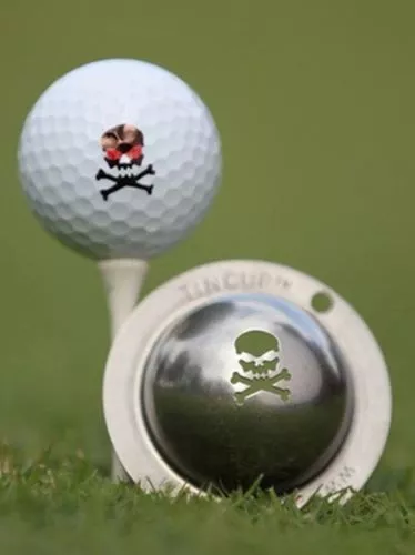 Tin Cup Jolly Roger Skull and Crossbones Golf Ball Design Marker Stencil