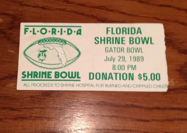 Florida Shrine Bowl Gator Bowl July 29 1989 Ticket Stub Football