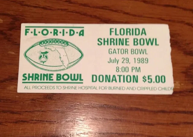 Florida Shrine Bowl Gator Bowl July 29 1989 Ticket Stub Football