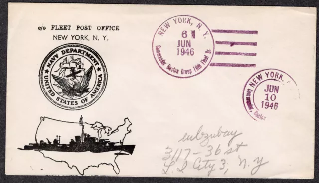 1946 COMMANDER BOSTON Group 16th Fleet Branch Courtesy Mailer MY871 $2.95 -  PicClick