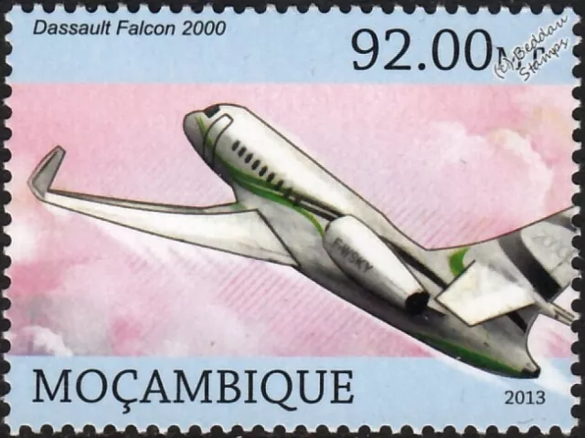 DASSAULT FALCON 2000 French Corporate Business Jet/Civil Aircraft Stamp (2013)