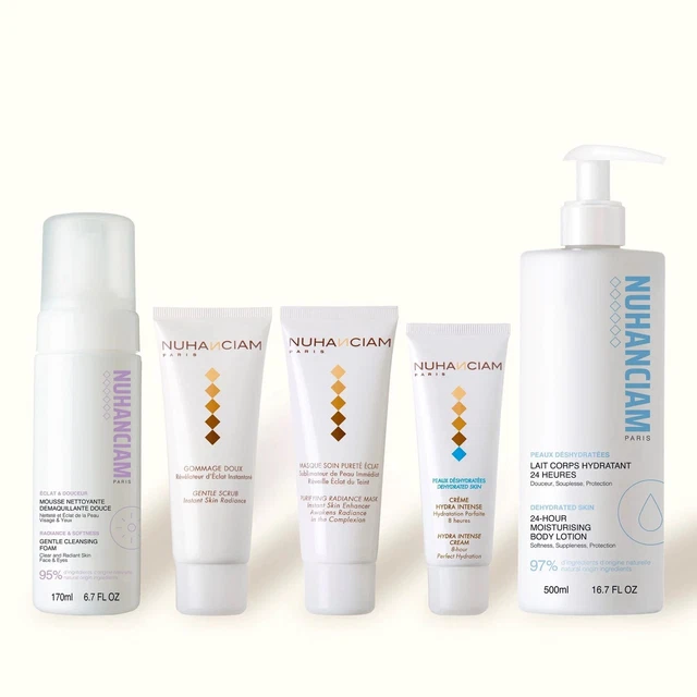 Pack Routine Premium Nuhanciam 5 Produits - Éclaircissant Anti-tache Zero Défaut | Soin Visage & Corps