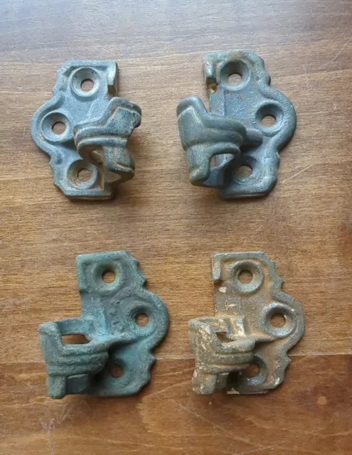 Lot of 4 ANTIQUE CAST IRON VICTORIAN LIFT OFF SHUTTER HINGE Parts hardware