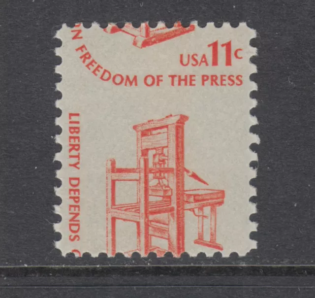 US Sc 1593 MNH. 1975 11c Printing Press, horizontal Misperf, VF ERROR