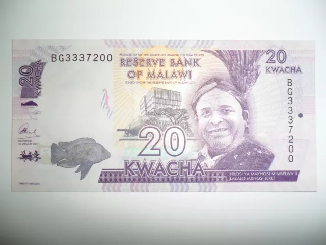 Banconota 20 Kwacha Malawi 2017 Fds