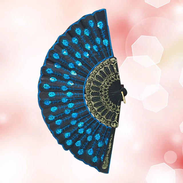 Paillettes alla moda ventilatore di danza fatte a mano ventilatori per spettacolo teatrale di performance