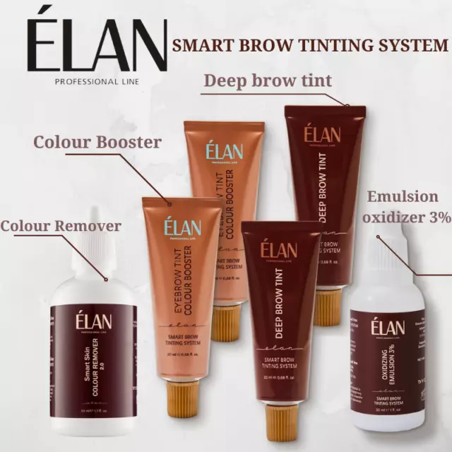 ELAN Deep Brow Tint, Colour Booster, Oxidant 3%, Color Remover