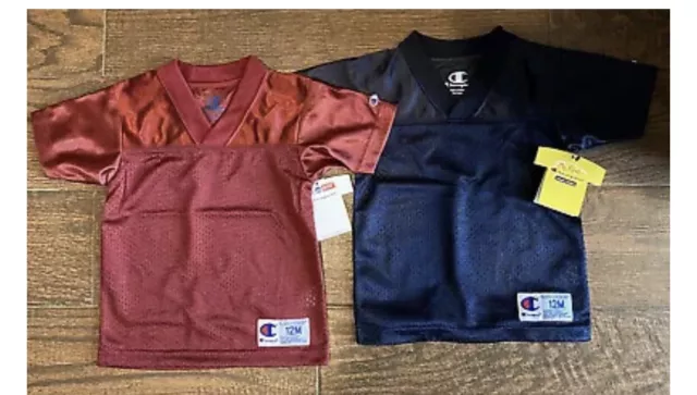 NWT Champion Baby Shirt (2) Toddler V Neck Size 12 Months Navy, Maroon