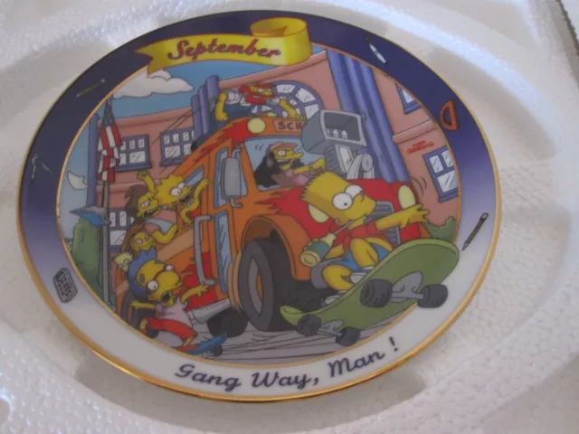 The Simpsons Bradford Exchange Perpetual Calendar Plate, SEPTEMBER 2003