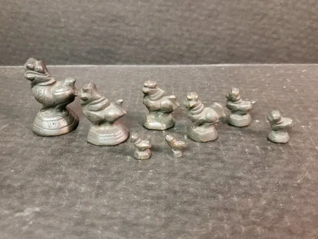 Bronze Figural Weights from the 17th Century Chinese 8 Piece.