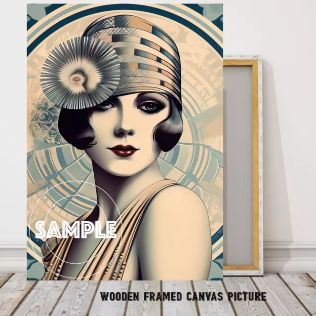 Art Deco Canvas Picture Art Deco Lady Wall Art -  Unframed Prints Also #1