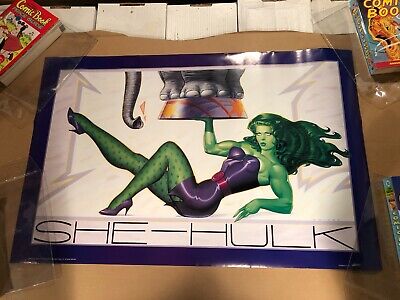 She-Hulk poster vintage 1990 Marvel Press Chiodo 22" x 34"