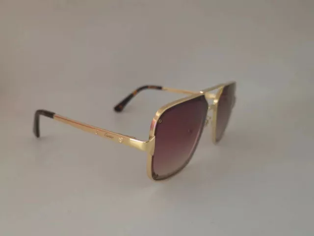 Cartier Gold/Gradient Brown Lenses Sunglasses